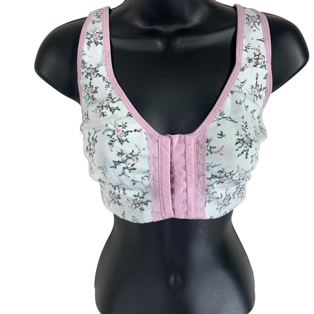 VOGLO  plus size Floral Pink Women's  cotton bra front closure size 48B